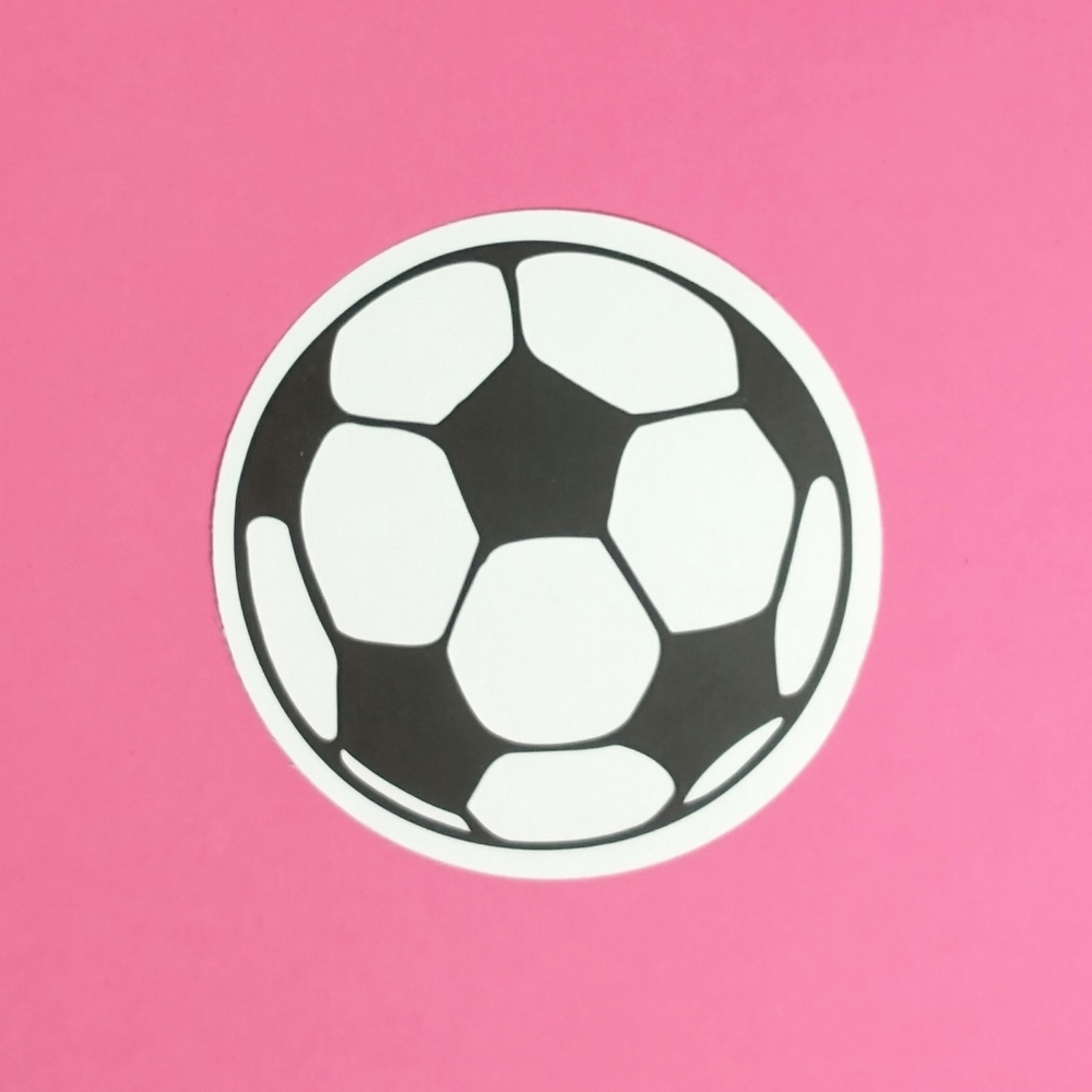 10/$10 Black and White Soccer Ball Matte VSCO Die Cut Sticker